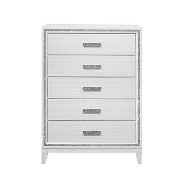 Almera Glitter White Chest White Rubber Wood