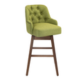 Coolmore Bar Stools Set Of 2 Counter Height Chairs With Footrest For Kitchen, Dining Room And 360 Degree Solid Wood Legs Swivel Bar Stools Set Of 2 Olive Linen Olive Foam Linen