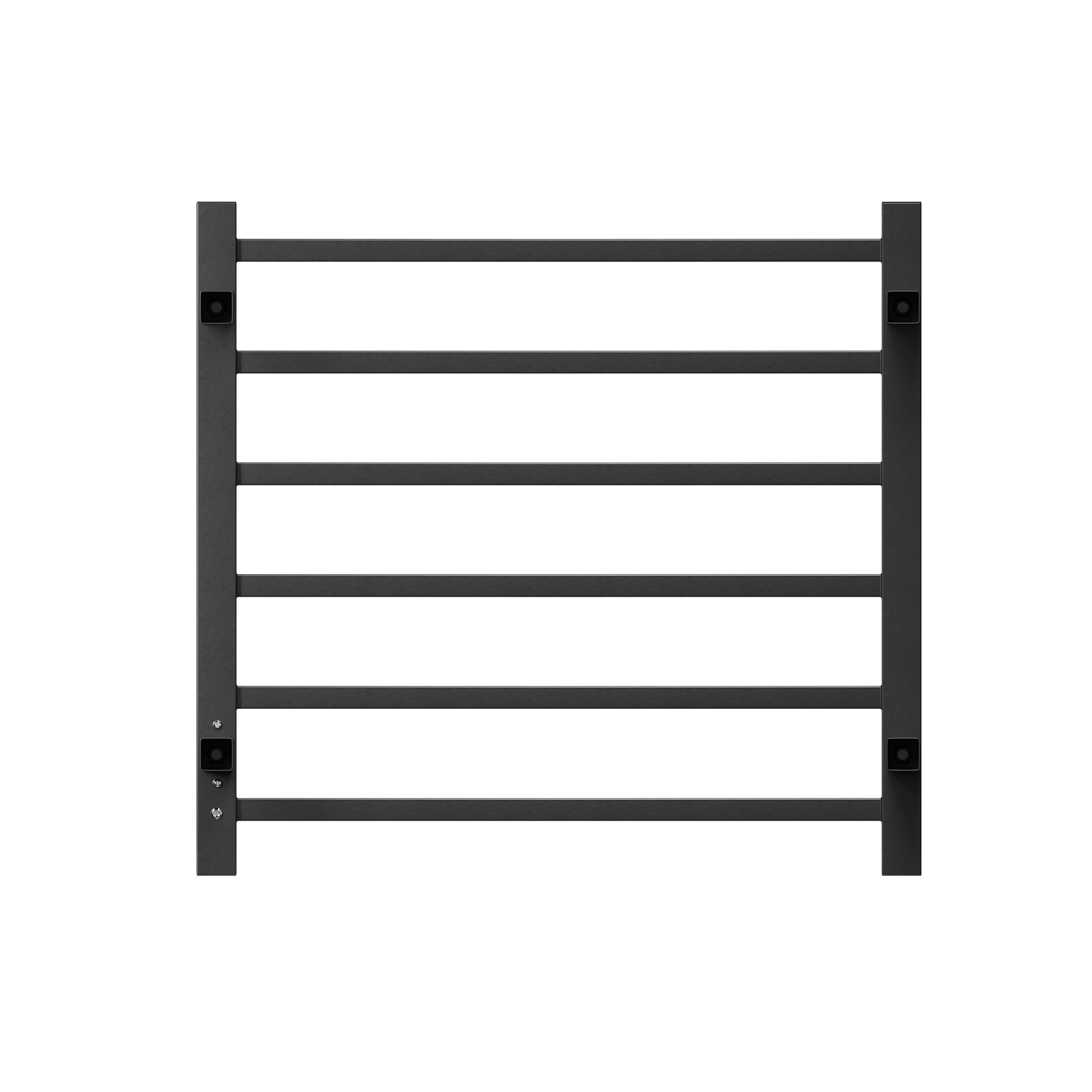 Towel Warmer 6 Bar Electric Heated Towel Rack Wall Mount Plug In Bath Towel Heater Matt Black Timer Black Bathroom Aluminium