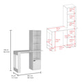 Iowa Computer Desk With 1 Cabinet And 4 Tier Bookcase White Computer Desk Office Modern Freestanding Rectangular Open Storage Desk Rectangular Particle Board Engineered Wood