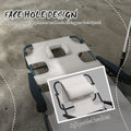 Outsunny Tanning Chaise Lounge Chair, 4 Position Beach Chair With Face & Arm Holes, Pillow Headrest, Adjustable Sunbathing Chair, Cream White Cream White Steel