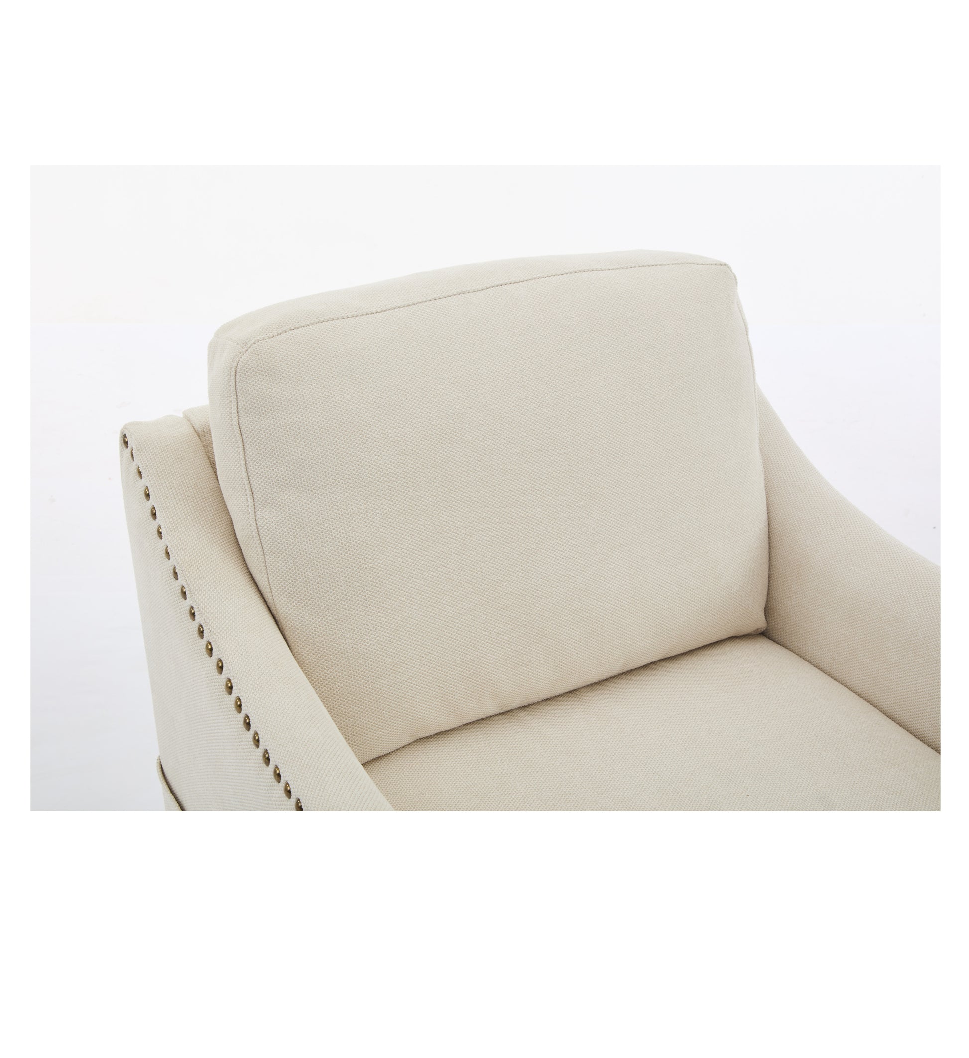 Cream White Fabric Swivel Rotating Accent Chair With Usb And Magazine Book For Living Room And Hotel Bed Room Cream White White Primary Living Space American Design,Classic,Modern Pine Foam Wood Fabric