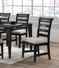 Black Color 6Pc Dining Set Table And 4X Side Chairs 1X Bench Upholstered Fabric Cushion Seats Solid Wood Dining Room Furniture Wood Dining Room Solid Wood Rubberwood Rectangular Dining Table With Chair And Bench Upholstered Chair Wood Black Ladder Back