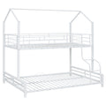 Metal House Bunk Bed, Twin Over Full, White Full White Metal