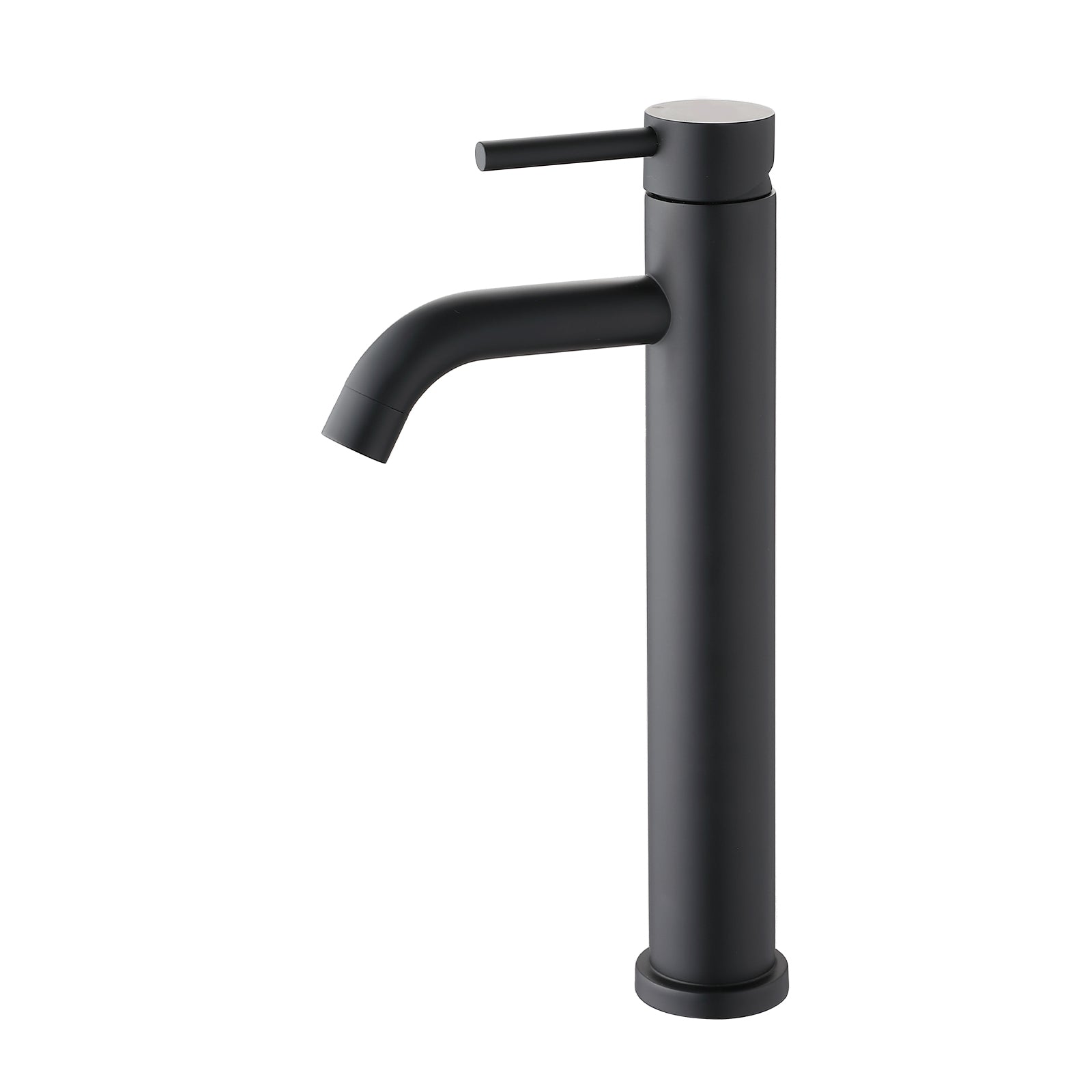 Bathroom Modern Tall Faucets Single Handle One Hole Lavatory Bathroom Sink Faucet Matte Black Cartridge Valve Bathroom 1 Hole Faucets Stainless Steel