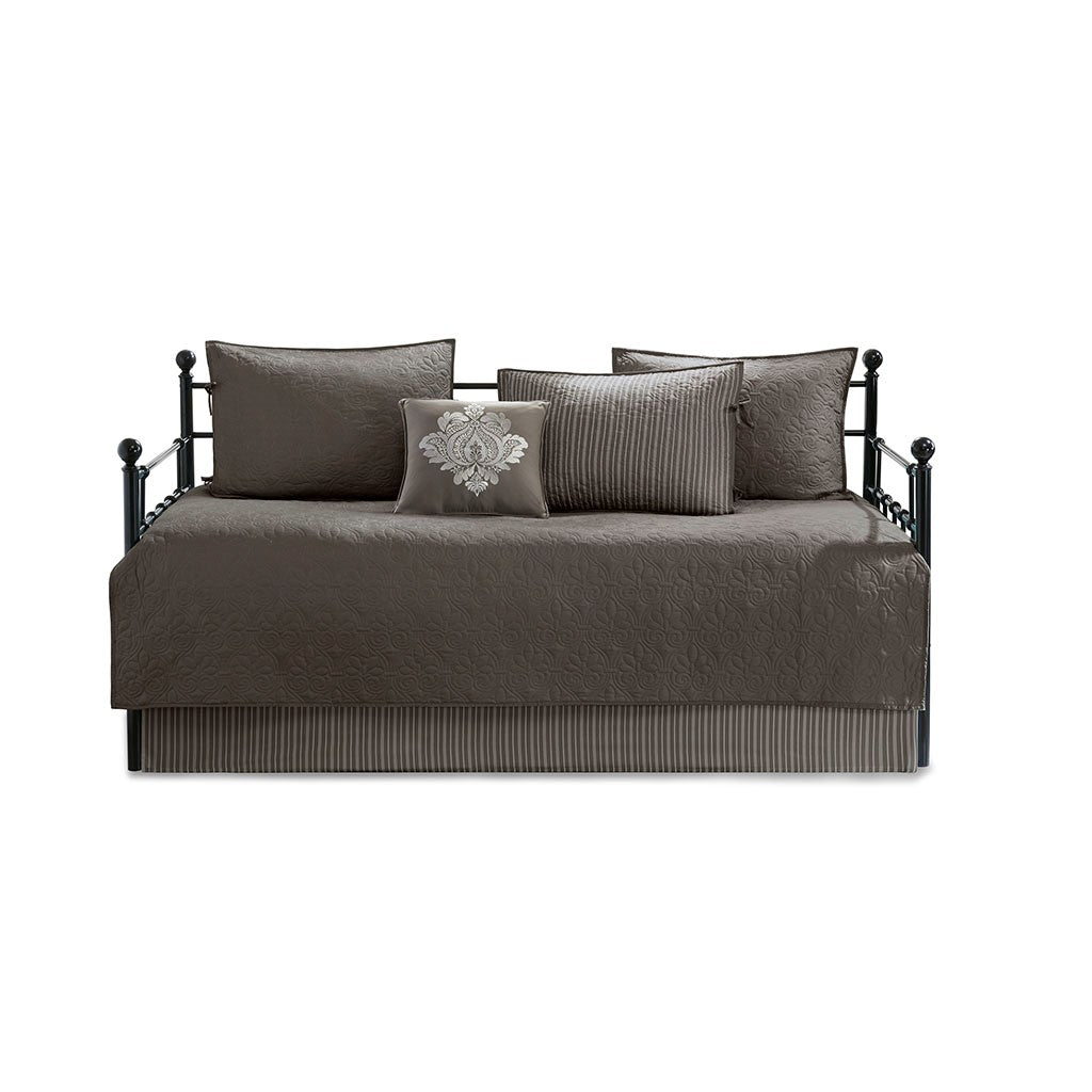 6 Piece Reversible Daybed Cover Set Dark Grey Daybed Dark Grey Cotton