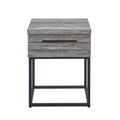 Celestial Contemporary Storage End Table, Gray Gray Wood Metal