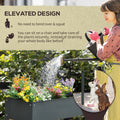 Outsunny Metal Raised Garden Bed, Elevated Planter Box With Legs And Drain Holes, Dark Gray Gray Steel