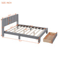 Full Size Storage Bed Velvet Upholstered Platform Bed With A Big Drawer Gray Old Sku:Wf296850Aae Full Gray Velvet