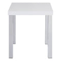 White High Gloss And Chrome End Table White Silver Primary Living Space Rectangular Wood Metal