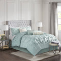 7 Piece Tufted Comforter Set Seafoam Queen Queen Seafoam Polyester