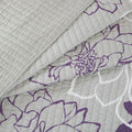 6 Piece Printed Cotton Quilt Set With Throw Pillows Taupe Grey Purple King Cal King King Purple Cotton