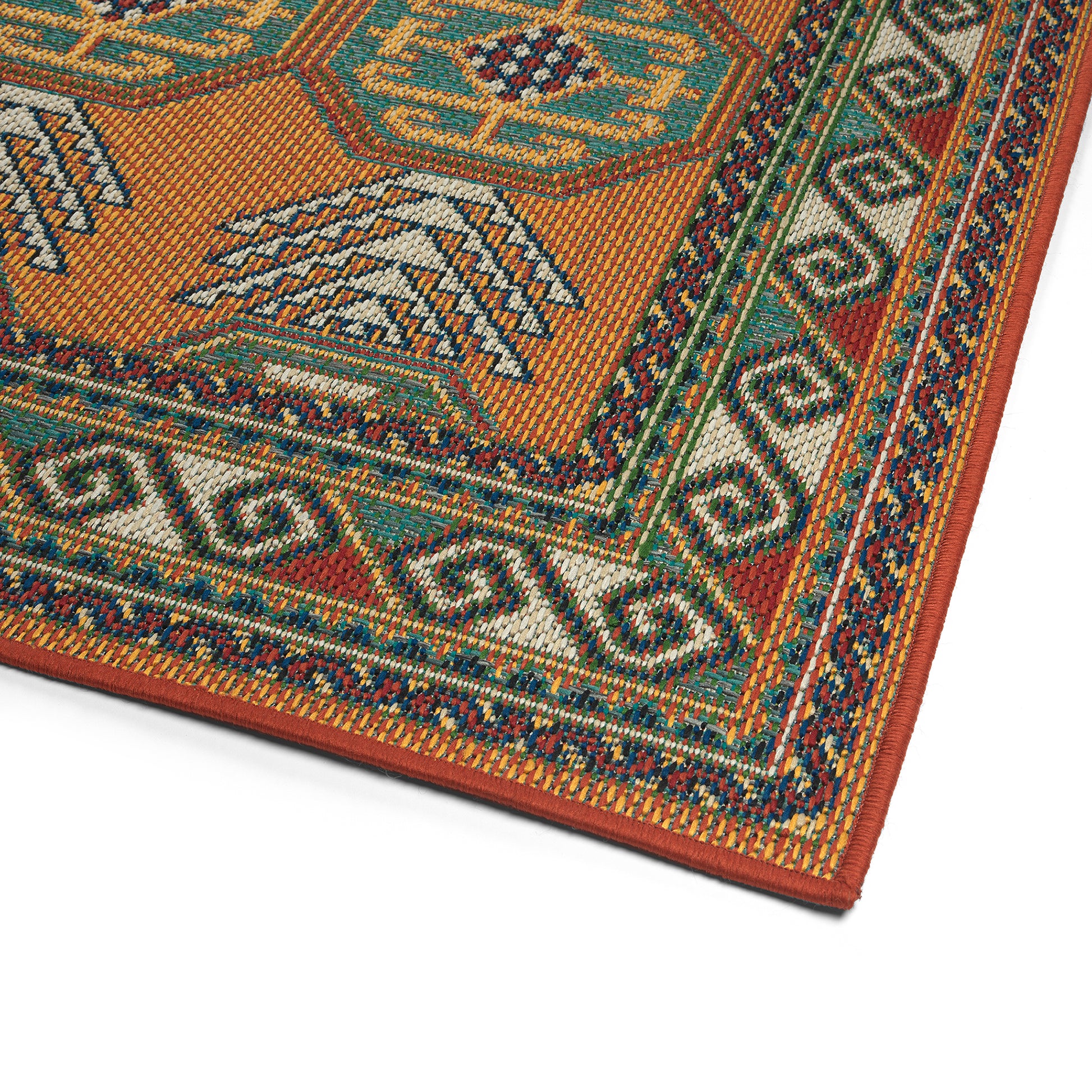 Traditional, Transitional, Oriental, Medallion, Border, Cut Pile 5' X 7'6" Rectangle Area Rug Orange Polypropylene