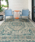 Casual, Modern, Traditional, Transitional, Oriental, Bohemian, Textured Cut Pile 9' X 12' Rectangle Area Rug Turquoise Polypropylene