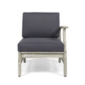 Perla Right Armchair, Grey Dark Gray Acacia Wood