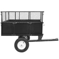 Heavy Duty Lawn Mower Trailer Steel Dump Truck, 661.4 Lbs Load, Garden Utility Trailer With Removable Sidewalls For Transporting Soil, Peat, Building Materials Black Iron