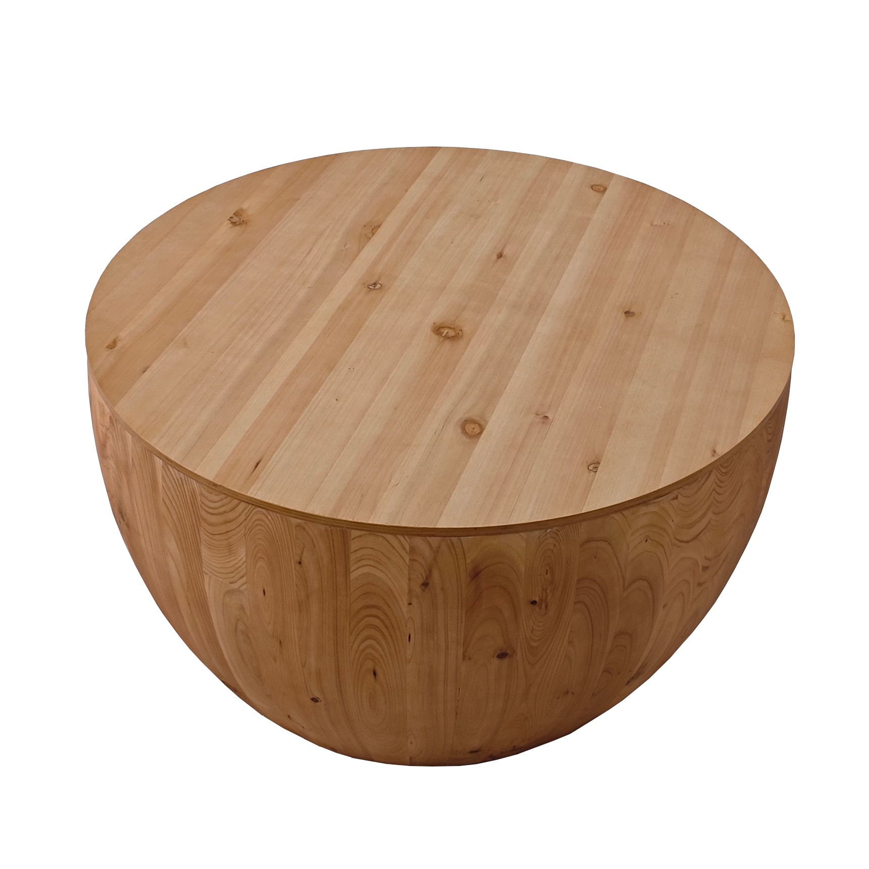 31.50"Vintage Style Bucket Shaped Coffee Table For Office, Dining Room And Living Room Same Sku:W75770648 Natural Solid Wood Mdf