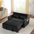 54.33 Inch Versatile Foldable Sofa Bed In 3 Lengths, Modern Sofa Sofa Sofa Velvet Pull Out Bed, Adjustable Back Black Black Velvet Wood Primary Living Space Medium Soft Cushion Back Delicate Duty