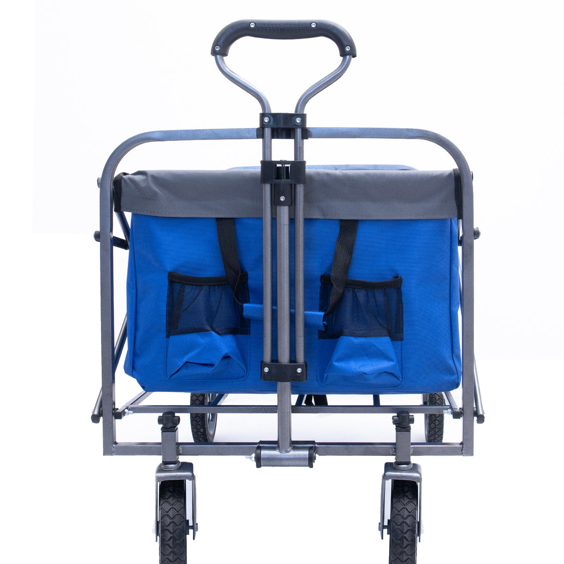 Outdoor Garden Multipurpose Micro Collapsible Beach Trolley Cart Camping Folding Wagon Blue Grey Garden & Outdoor Oxford Fabric Steel