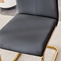 Table And Chair Set, The Table Is Equipped With A Marble Patterned Mdf Tabletop And Gold Table Legs.The Chair Is Equipped With Pu Synthetic Leather High Back Cushion And Gold Coated Metal Legs. Grey Gold Seats 4 Mdf Metal