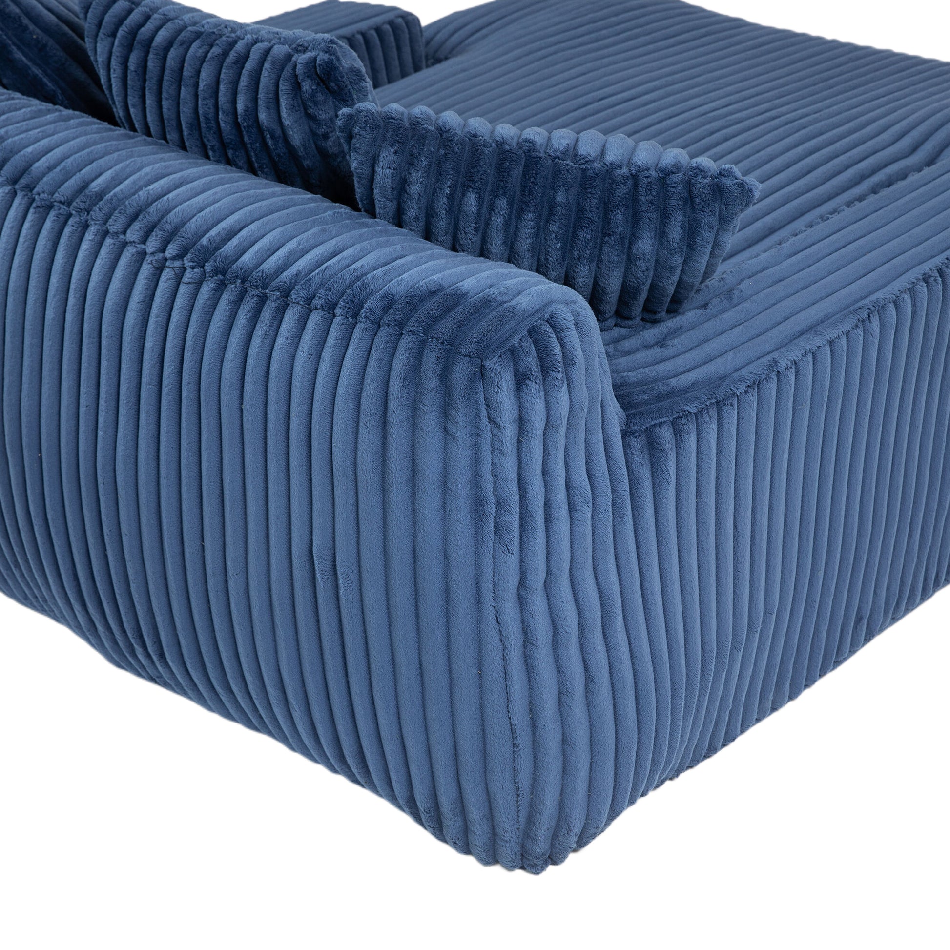 Coolmore Corduroy Lazy Sofa With 3 Back Pillows,Comfy Sofa Deep Seat Couch For Living Room,Club Navy Navy Primary Living Space Foam Corduroy 1 Seat