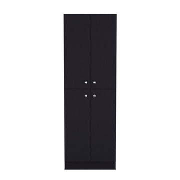 Pantry Cabinet Coahoma, Kitchen, Black Black Particle Board Engineered Wood