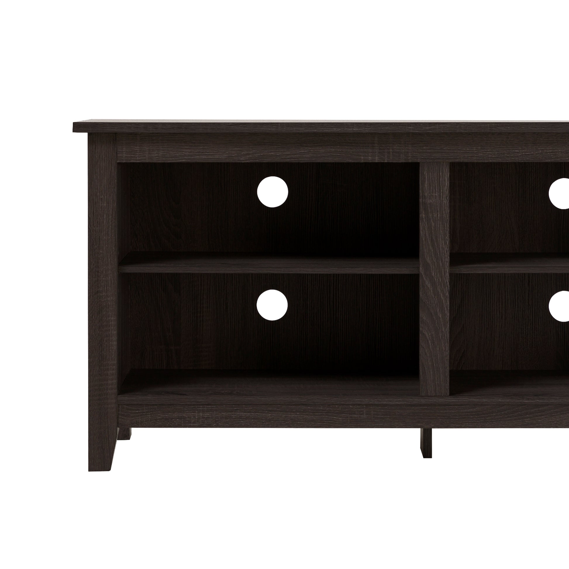 Modern Transitional 3 Shelf Open Storage 70" Tv Stand For 80" Tvs Charcoal Charcoal Grey Mdf