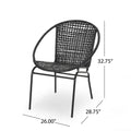 Java Chair Set Of 2 Black Pe Rattan Iron