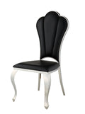 Black Side Chair With Tufted Back Set Of 2 Solid Black Dining Room Side Chair Solid Back Set Of 2 Faux Leather