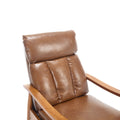 Coolmore Wood Frame Armchair, Modern Accent Chair Lounge Chair For Living Room Light Brown Pu Leather