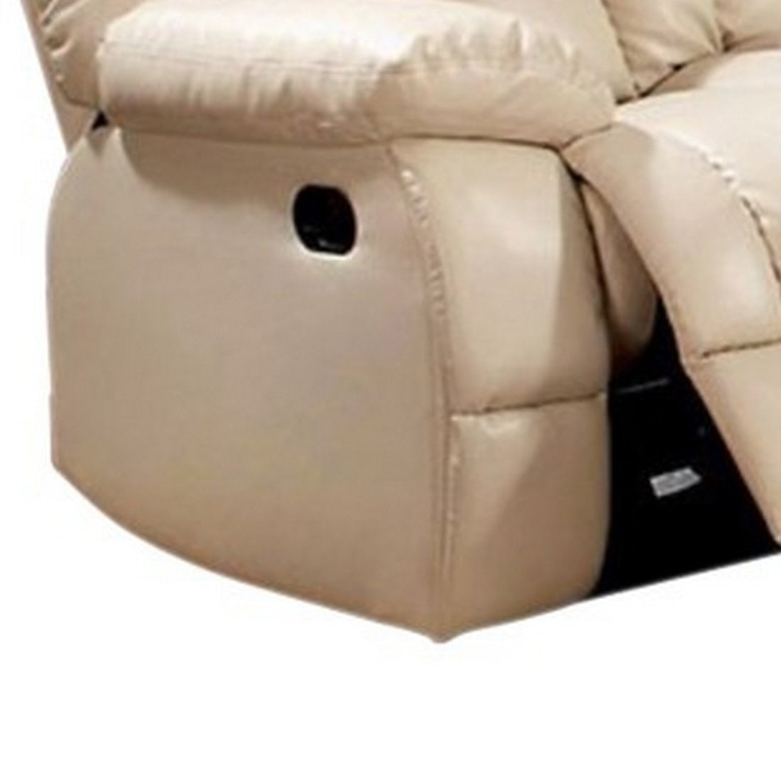 Sofa With 2 Recliners, Ivory Ivory Leather