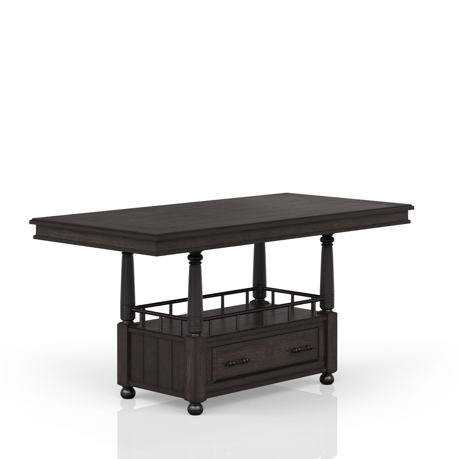 Deep Coffee Counter Height Dining Table Coffee Solid Wood Mdf
