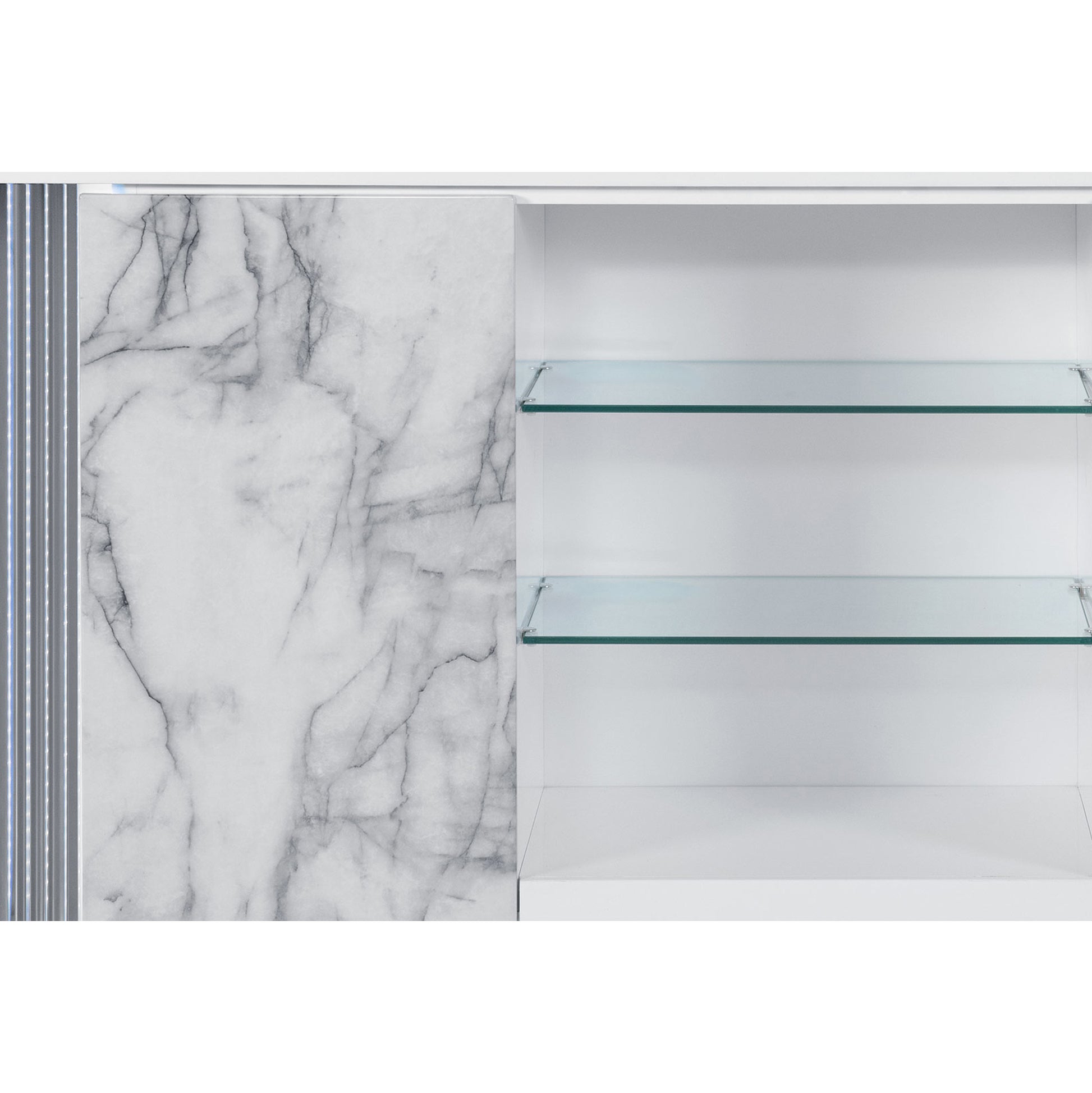 Moon White Marble Buffet Marble Solid Wood Mdf