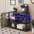 Bar Cabinet,Wine Bar Cabinet,Liquor Storage Credenza,Sideboard With Wine Racks & Stemware Holder,With Uab Socket,Metal Bracket,Placed In Family Bars,Hallways,Living Rooms,Color:Gray Silver Silk Thread 3 4 Spaces Gray Silver Primary Living Space Built In