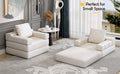 Single Sofa Chair That Converts To A Single Sofa Bed For Living Room, Guest Room, Playroom, White Creamy White Primary Living Space Modern Foam Linen