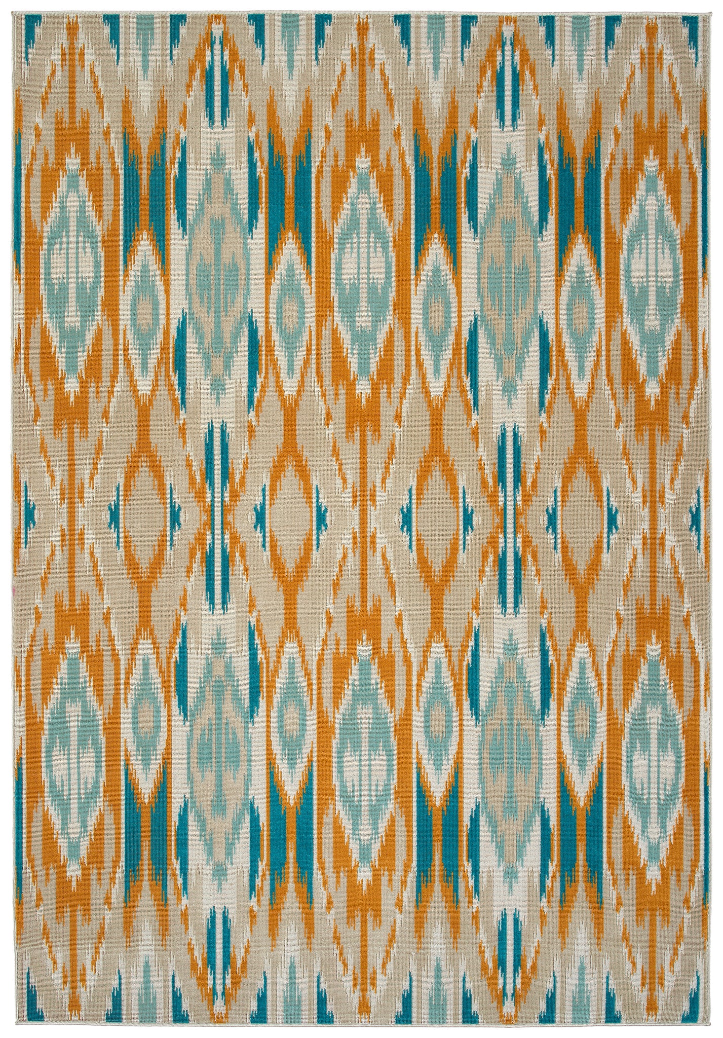 Modern, Ikat, Southwestern, Textured Cut Pile 9' X 12' Rectangle Area Rug Multi Polypropylene