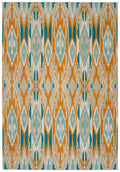 Modern, Ikat, Southwestern, Textured Cut Pile 9' X 12' Rectangle Area Rug Multi Polypropylene