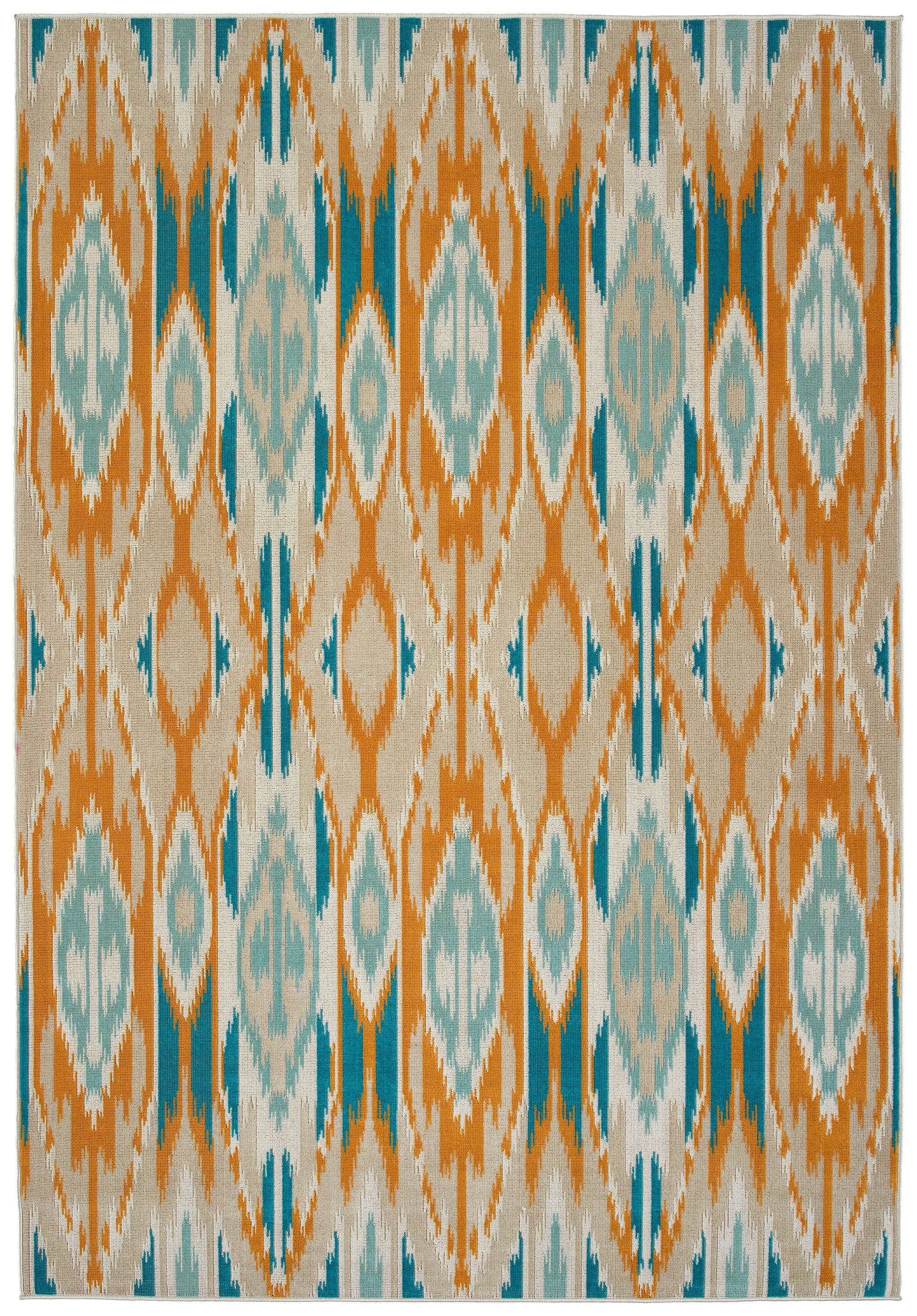 Modern, Ikat, Southwestern, Textured Cut Pile 9' X 12' Rectangle Area Rug Multi Polypropylene