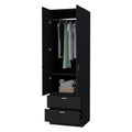 Tall Mayer Wardrobe In Melamine With Two Doors And Two Drawers Black Bedroom Contemporary Particle Board Melamine