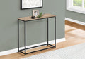 Accent Table, Console, Entryway, Narrow, Sofa, Living Room, Bedroom, Brown Laminate, Black Metal, Contemporary, Modern Taupe Particle Board