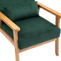 Leisure Chair With Solid Wood Armrest And Feet, Leisure Chair, Wood Frame, Velvet, L, Solid Rubber Wood Legs, Mid Century Modern Accent Chair, For Living Room Bedroom Studio Chair Emerald Corduroy
