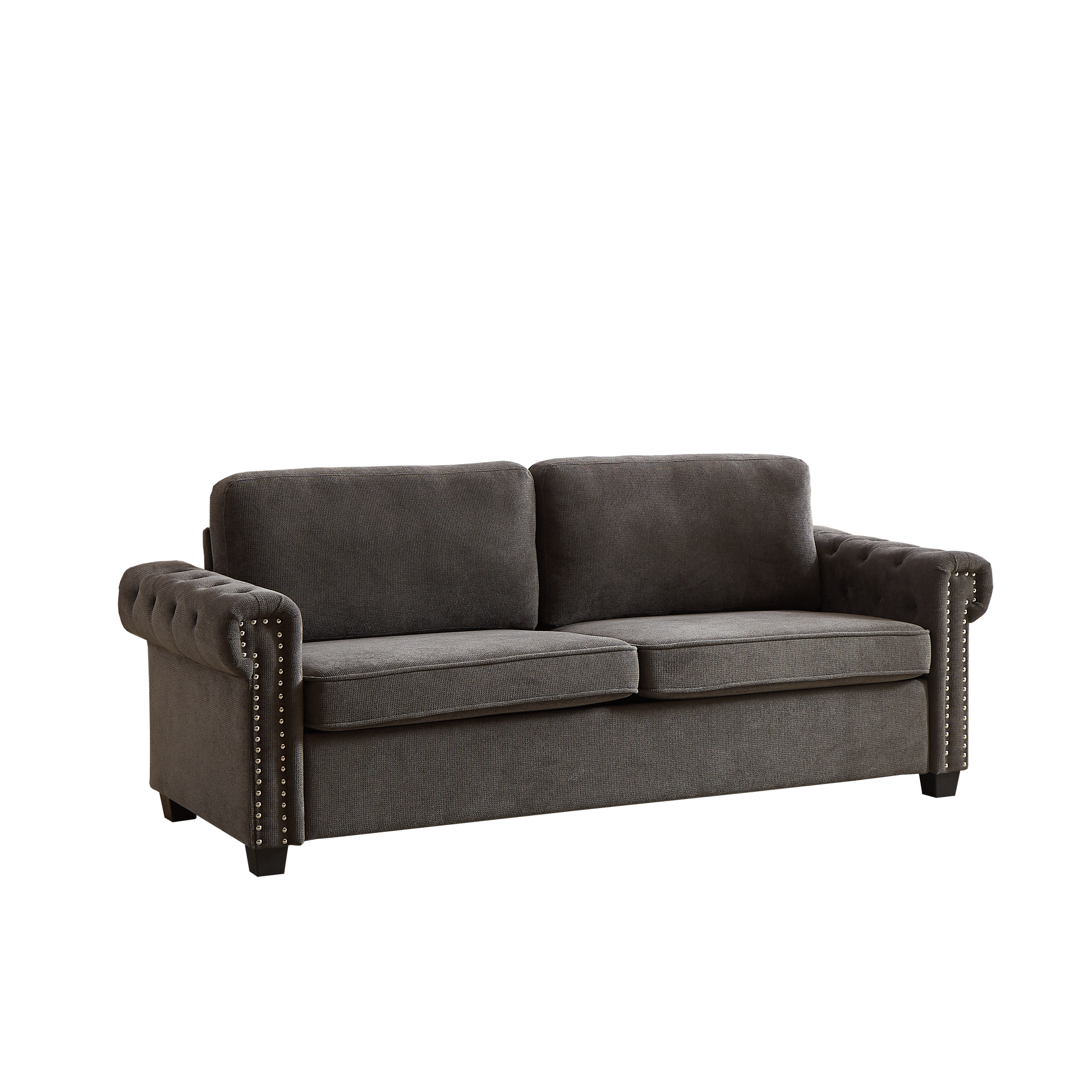 Fx 83.8" Convertible Sleeper Sofa Bed, 2 In 1 Pullout Sofa Bed, Polyester Sleeper Sofa Bed With Folding Mattress, Living Room Pullout Sofa Bed, Apartment Small Space Sofa Sleeper Gray Polyester Foam Fabric 3 Seat