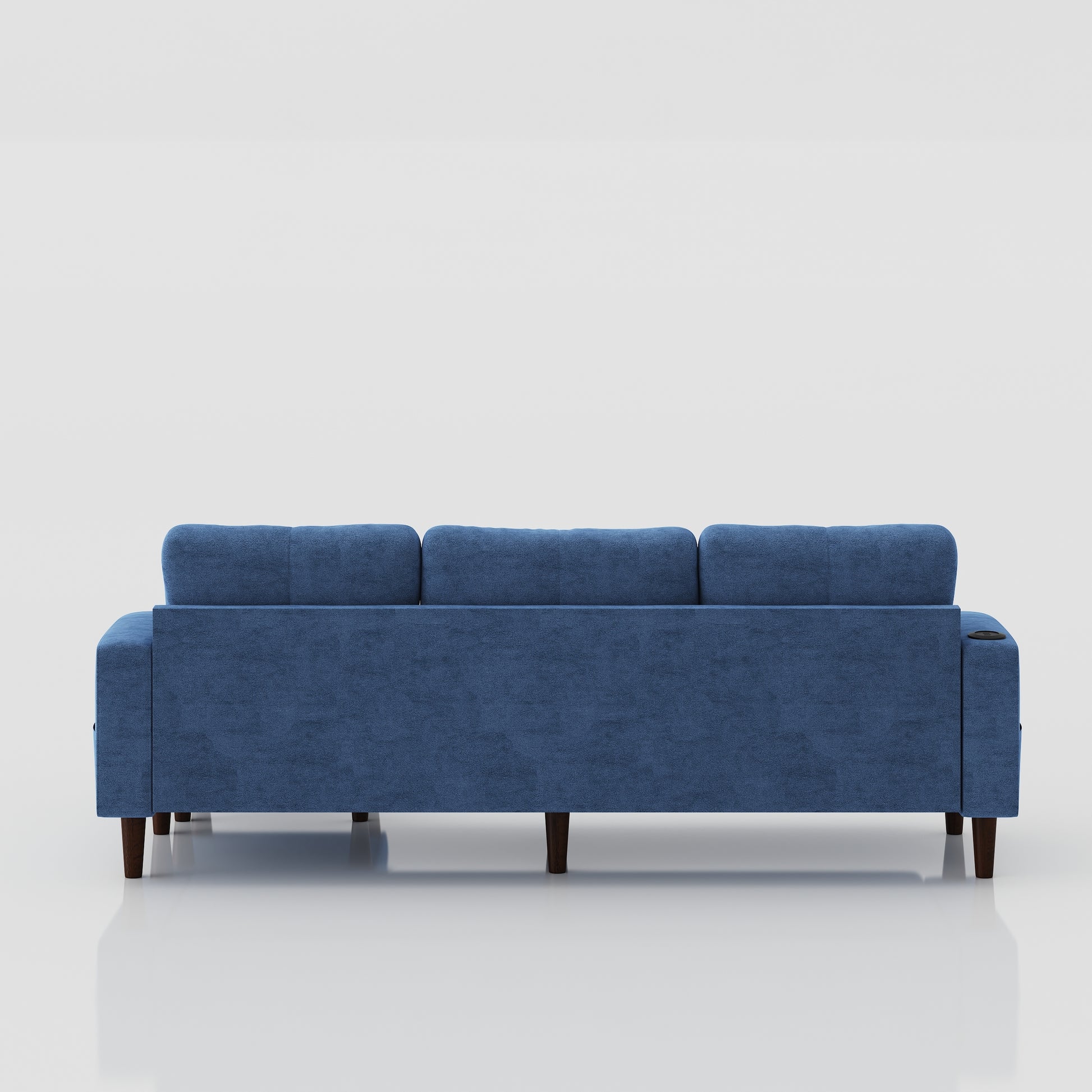 Convertible Combination Sofa Sofa L Shaped Sofa With Storage Cabinet Footstool, Living Room Navy Blue Sofa, Living Room Bedroom Office Small Space 3 Seater Combination Sofa Navy Blue Metal 3 Seat