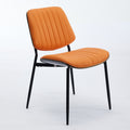 Dining Chairs Set Of 2 Mid Century Modern Retro Faux Leather Chair With Walnut Bentwood Back Upholstered Seat Metal Legs Adjustable Foot For Kitchen Dining Room Chairs Orange Pu Orange Dining Room Classic Set Of 2 Foam Pu Leather