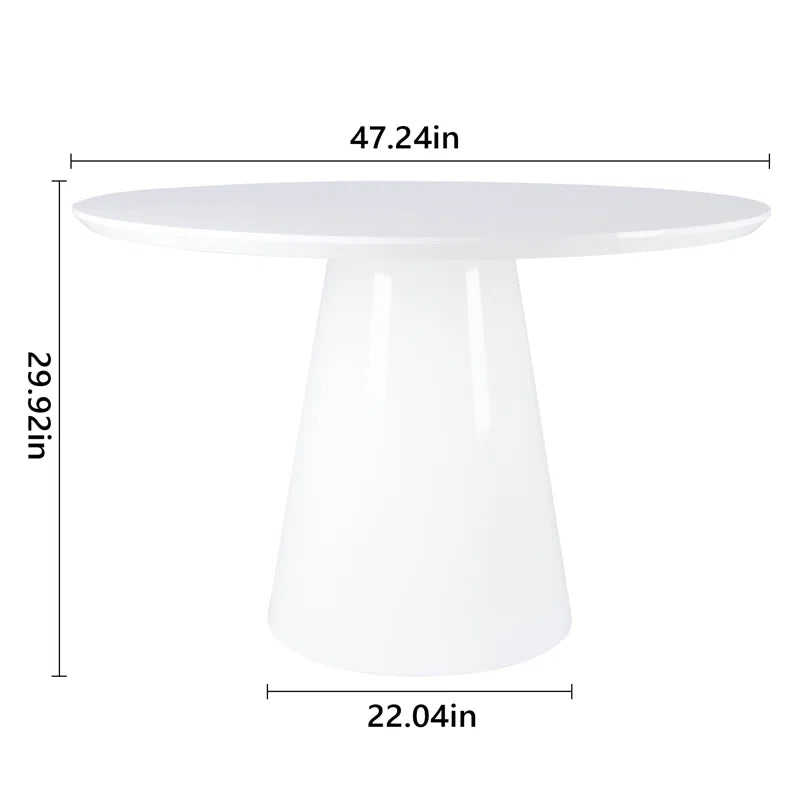 Modern White High Gloss Round Dining Table Gloss White Desk And Hutch Dining Room Minimalist,Modern Freestanding Round Kitchen & Dining Tables Glossy Round Mdf Pedestal