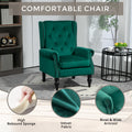 Coolmore Wood Frame Armchair, Modern Accent Chair Lounge Chair With Sturdy Wood Legs For Living Room Bedroom Green Green Primary Living Space Foam Velvet