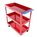 Tool Cart On Wheels, 3 Tier Rolling Mechanic Tool Cart, Heavy Duty Steel Utility Cart W Lockable Wheels, 450 Lbs Capacity Industrial Service Cart For Garage, Warehouse, Workshop Bright Red Red Abs Steel Q235