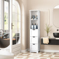 Bathroom Tall Storage Cabinet, Slim Free Standing Cabinet With 3 Drawers And 2 Shelves,Floor Cabinet For Small Space, 11.8