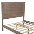 Farmhouse Wooden Platform Full Size Bed With Panel Design Headboard And Footboard For Teenager, Ash Brown Full Ash Brown Pine
