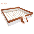 King Size Upholstered Daybed Frame With Fence And Stairs, Brown White King Brown White Mdf Lvl